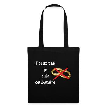 je peux pas je suis celibataire - Sac en tissu - noir - Devant