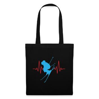 Heartbeat Ski alpin | Les couleurs peuvent être changées - Sac en tissu - noir - Devant