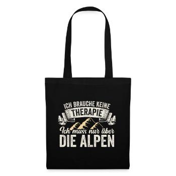 Brauche Keine Therapie Alpen Alpenüberquerung - Stoffbeutel - Schwarz - Vorne