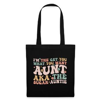 Aka The Sugar Auntie - Lustig für jede Tante - Auntie - Stoffbeutel - Schwarz - Vorne