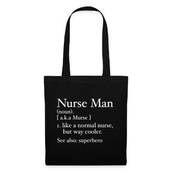 Funny Nurse Man Definition - Sac en tissu - noir - Devant