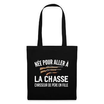 chasseur née pour aller à la chasse père et fille - Sac en tissu - noir - Devant