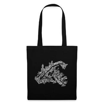 Schwarzweiss-Kristallparasaurolophus - Stoffbeutel - Schwarz - Vorne