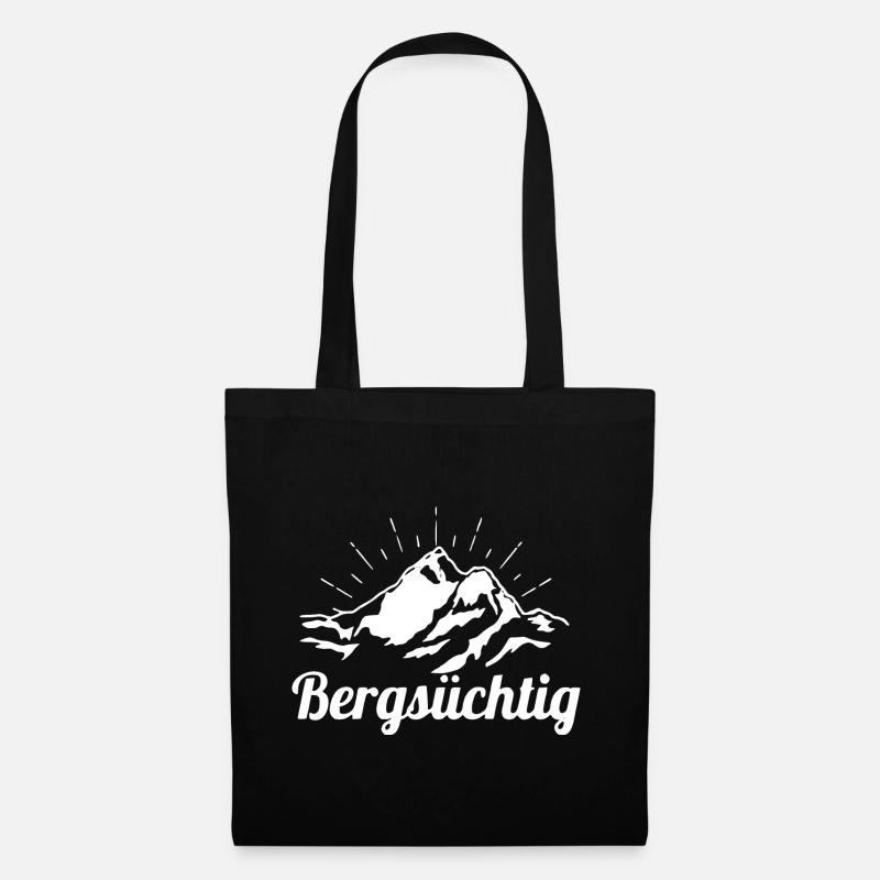 Bergsüchtig - Wandern - Berge - Stoffbeutel - Schwarz