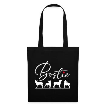 Love My Bostie Boston Terrier Silhouettes - Tote Bag - black - Front