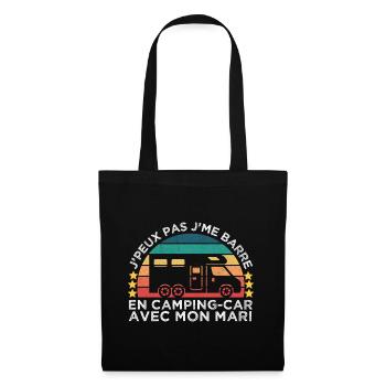 J'me barre en camping-car avec mon mari vintage - Sac en tissu - noir - Devant