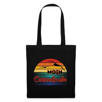 Bonjour les enfants de la mer Baltique avec une mouette dans un style rétro - Sac en tissu - noir - Devant