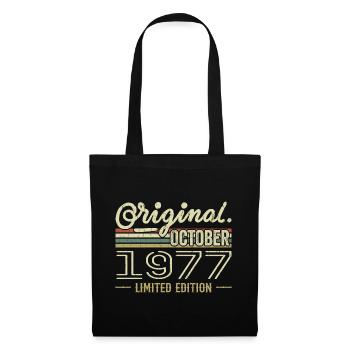 Né en Octobre 1977 Rétro Anniversaire Octobre 1977 - Sac en tissu - noir - Devant