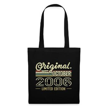 Born in October 2006 Retro Birthday October 2006 - Tote Bag - black - Front