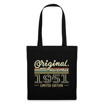 Novembre 1951 - Cadeau Anniversaire Novembre 1951 - Sac en tissu - noir - Devant