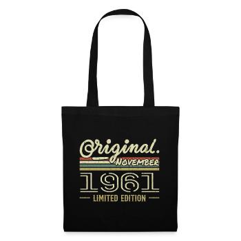 Novembre 1961 - Cadeau Anniversaire Novembre 1961 - Sac en tissu - noir - Devant