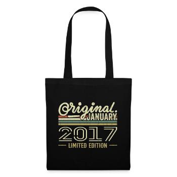 Januar 2017 Geburtstag Januar 2017 Geschenk 2017 - Stoffbeutel - Schwarz - Vorne