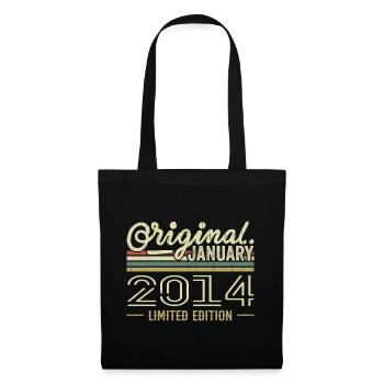 Janvier 2014 anniversaire Janvier 2014 cadeau 2014 - Sac en tissu - noir - Devant