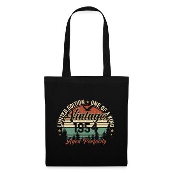 Jahrgang 1954 Retro 1954 Geburtstagsgeschenk 1954 - Stoffbeutel - Schwarz - Vorne