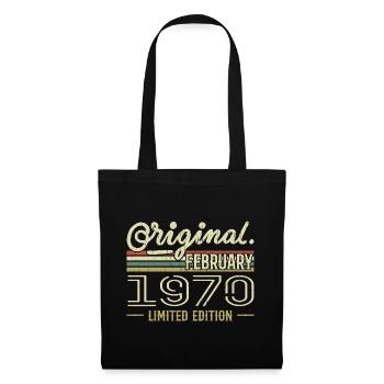 Cadeau Février 1970 - Anniversaire Février 1970 - Sac en tissu - noir - Devant