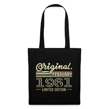 Cadeau Février 1961 - Anniversaire Février 1961 - Sac en tissu - noir - Devant