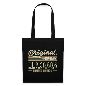 Cadeau Février 1966 - Anniversaire Février 1966 - Sac en tissu - noir - Devant
