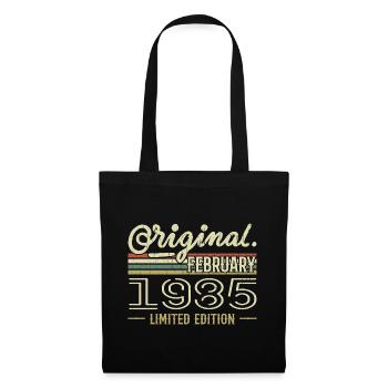 Februar 1985 Geschenk - Februar 1985 Geburtstag - Stoffbeutel - Schwarz - Vorne