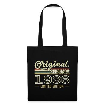 Cadeau Février 1986 - Anniversaire Février 1986 - Sac en tissu - noir - Devant