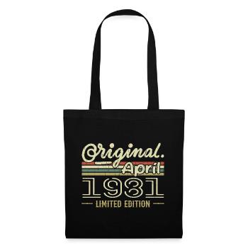 April 1981 Geschenk zum 44-jährigen Jubiläum April 1981 - Stoffbeutel - Schwarz - Vorne