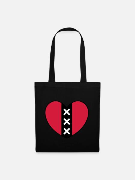 Heart with the symbol of the city of Amsterdam - Tote Bag - black