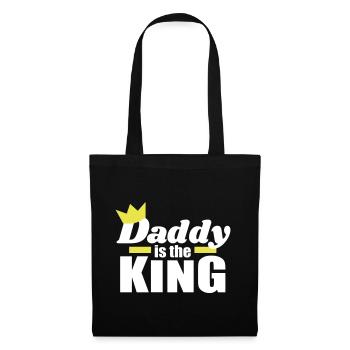 Papa Tochter / Sohn Daddy is the King - Stoffbeutel - Schwarz - Vorne