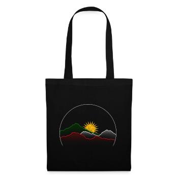 Gebirge Sonnenaufgang - Stoffbeutel - Schwarz - Vorne