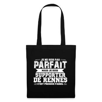 t shirt rennes foot parfait humour rennais homme - Sac en tissu - noir - Devant