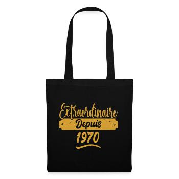 Extraordinaire Depuis 1970 | Cadeau Anniversaire - Sac en tissu - noir - Devant