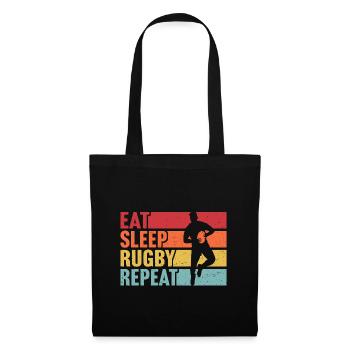 retro eat sleep rugby - Tote Bag - black - Front