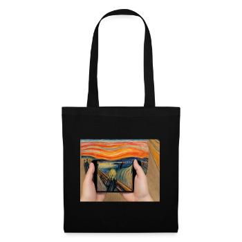 La parodie de « The Scream ». Un design drôle et satirique - Sac en tissu - noir - Devant