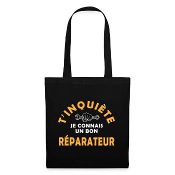 t'inquiète je connais un réparateur garage mécano - Sac en tissu - noir - Devant
