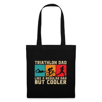 Triathlon Papa wie ein normaler Papa, aber cooler - Stoffbeutel - Schwarz - Vorne