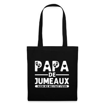 Papa de jumeaux humour père cadeau - Sac en tissu - noir - Devant