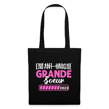 Future grande soeur 2023 annonce naissance cadeau - Sac en tissu - noir - Devant