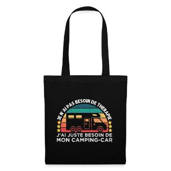 Camping-car thérapie humour camping cadeau vintage - Sac en tissu - noir - Devant