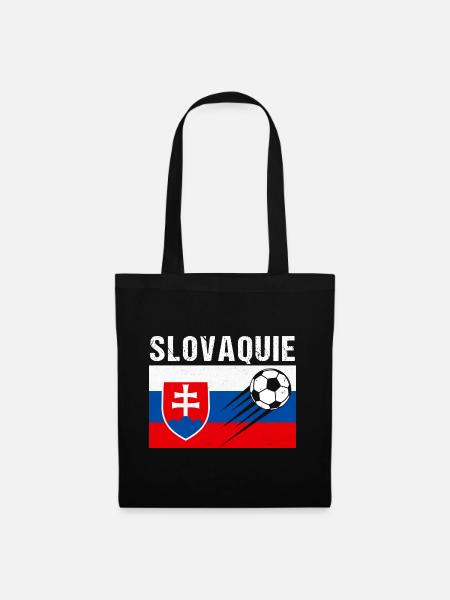 Slowakei Flagge Slowakisches Fußball Geschenk - Stoffbeutel - Schwarz