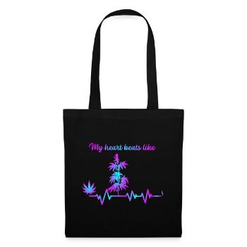 My heart beats like - Stoffbeutel - Schwarz - Vorne