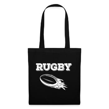 rugby rugby spielen football - Stoffbeutel - Schwarz - Vorne