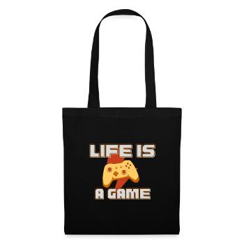 Life Is A Game Gamer Spruch Kontroller Gaming - Stoffbeutel - Schwarz - Vorne