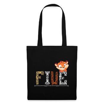 Tiger Birthday Zoo Tiger 5 years old - Tote Bag - black - Front