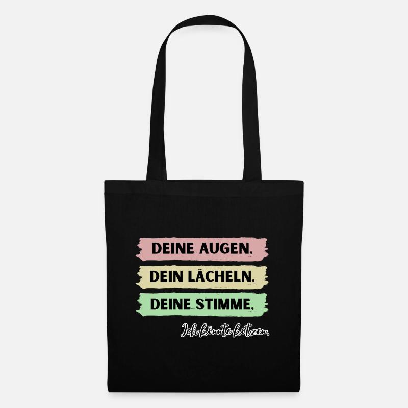 Deine Augen, dein lächeln, deine Stimme, ich kotze - Stoffbeutel - Schwarz