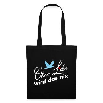 Ohne Liebe wird das nichts Friedenstaube und Herz - Stoffbeutel - Schwarz - Vorne