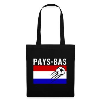 Drapeau Pays-Bas cadeau football foot hollandais - Sac en tissu - noir - Devant