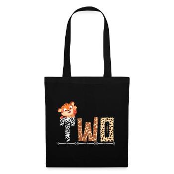 Tiger Birthday Zoo Tiger 2 years old - Tote Bag - black - Front