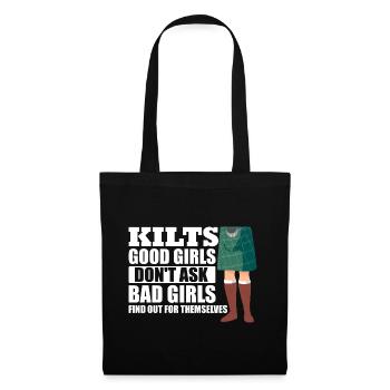 Kilt écossais disant jupe écossaise Écosse - Sac en tissu - noir - Devant