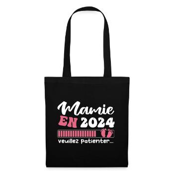 Mamie en 2024 | Cadeau future mamie 2024 Cadeau - Sac en tissu - noir - Devant