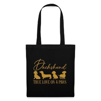Teckel véritable amour sur quatre pattes - Sac en tissu - noir - Devant