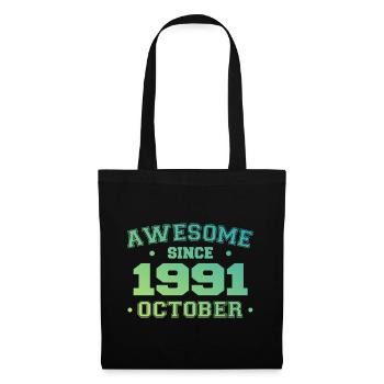 Octobre 1991 - Cadeau Anniversaire Octobre 1991 - Sac en tissu - noir - Devant