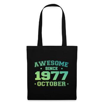 Octobre 1977 - Cadeau Anniversaire Octobre 1977 - Sac en tissu - noir - Devant
